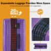 2 Piece Luggage Set With Bags Expanable Spinner Wheels ABS Lightweight Suitcase With Tsa Lock 20" / 24" - Purple - Image 7