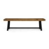 Cloud - Outdoor Bench With Acacia Wood Frame And Slat Panel Design (Set of 2) - Sandblast Teak / Black - Image 7