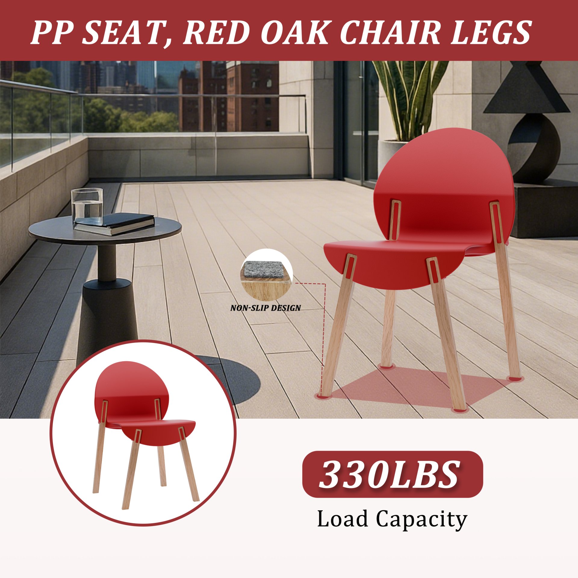 4 Piece Set Of Single Chairs With A Design Combining Modern And Traditional Elements, Durable And Comfortable - Crimson - Image 7