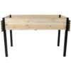 Raised Garden Bed With Metal Legs And Folding Storage Shelf For Outdoor Patio Deck Balcony - Black / Natural - Image 4