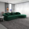 Elijah - Japandi Style Curvy Sectional Sofa - Green - Image 10