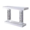 Lachina - Glam Mirrored Faux Gems Console Table - Silver - Image 2