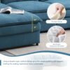 Chenille Modular Sectional Sofa, U Shaped Cloud Couch Set With Double Cushions, 6 Seat Sleeper Sofa Bed With Ottomans, Oversized Indoor Furniture - Blue - Image 15