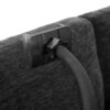 Modern Modular Sofa U Shaped Sofa Bed With Movable Ottoman, USB Ports, Phone Holder Chenille - Black - Image 16