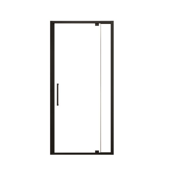 Scalable - Shower Door With 1 / 4" Clear Tempered Glass And Aluminium Alloy Frame - Matte Black