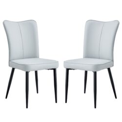 Modern Minimalist Dining Chairs And Office Chairs, 2 Piece Set - Light Gray