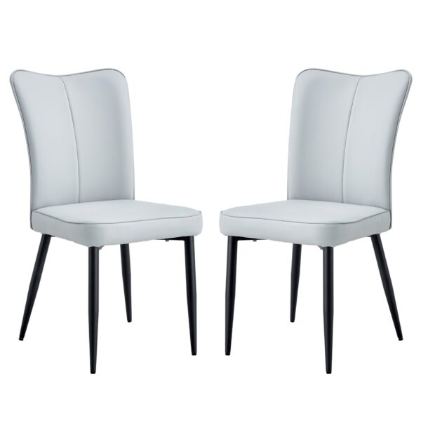 Modern Minimalist Dining Chairs And Office Chairs, 2 Piece Set - Light Gray