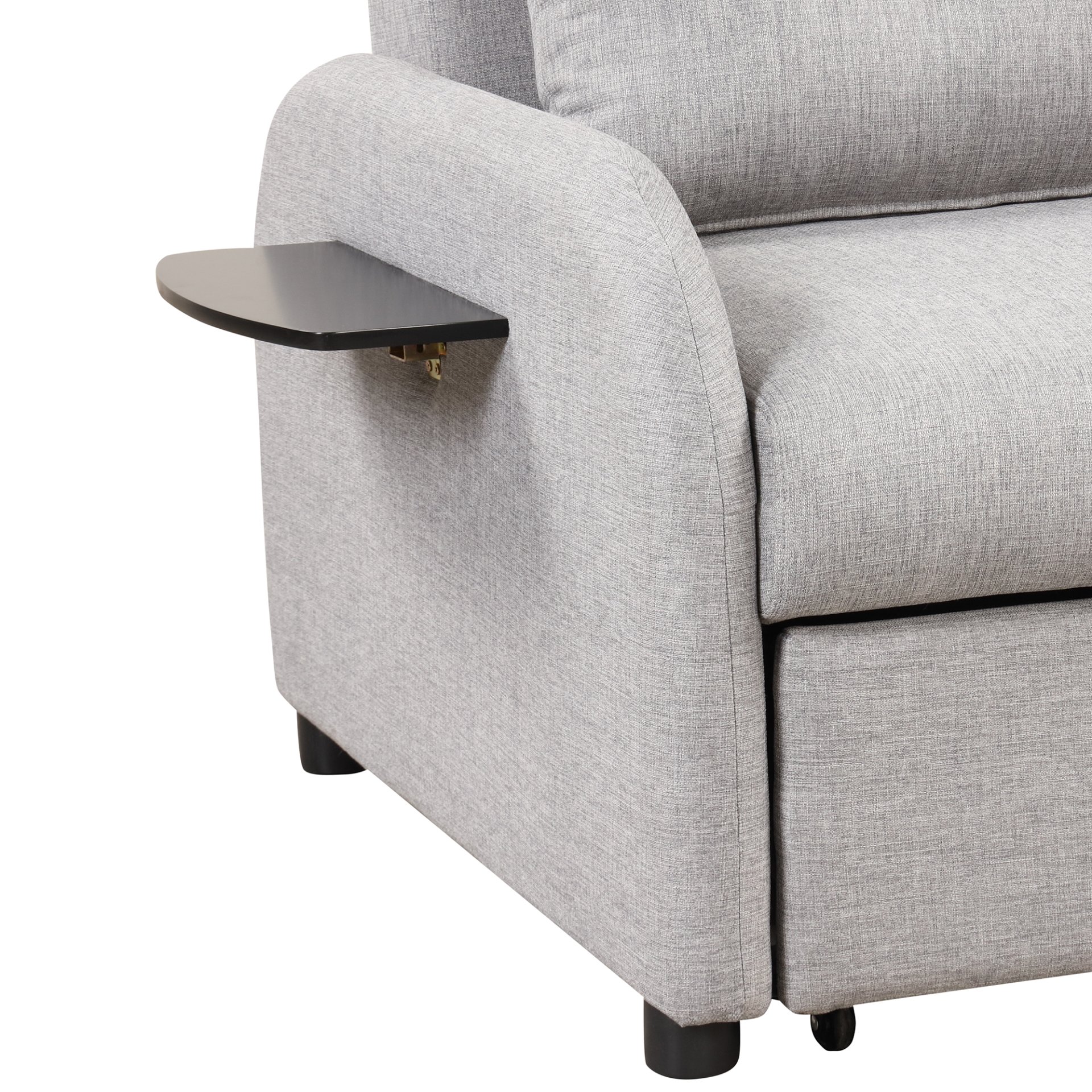 3 In 1 Pull Out Sofa Sleeper With Wing Table And USB Charge - Gray - Image 22