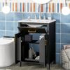 Bathroom Vanity Combo With Ceramic Sink, Luxurious Space-Saving Vanity, 2 Soft Close Doors - Black - Image 27