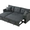 Sectional Sofa Bed L Shaped Sofa Couch Bed With USB Port, Reversible Sofa Couch Sleeper With Pull Out Bed, Chaise With Storage, Pull Out Couch For Living Room - Gray - Image 8