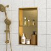 Modern Stainless Steel Shower Niche Double Shelf With Finish For Bathroom Or Kitchen - Gold - Image 2