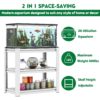 Stylish Metal Aquarium Stand For 20 - 30 Gallon Tanks, 3 Tier Adjustable Shelf - White - Image 5