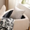 2 Piece Upholstered Storage Ottoman Set With Metal Legs Foot Stool Coffee Side Table Reversible Lid Light - Light Camel - Image 11