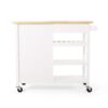 Contemporary Kitchen Cart With Wheels - White - Image 11
