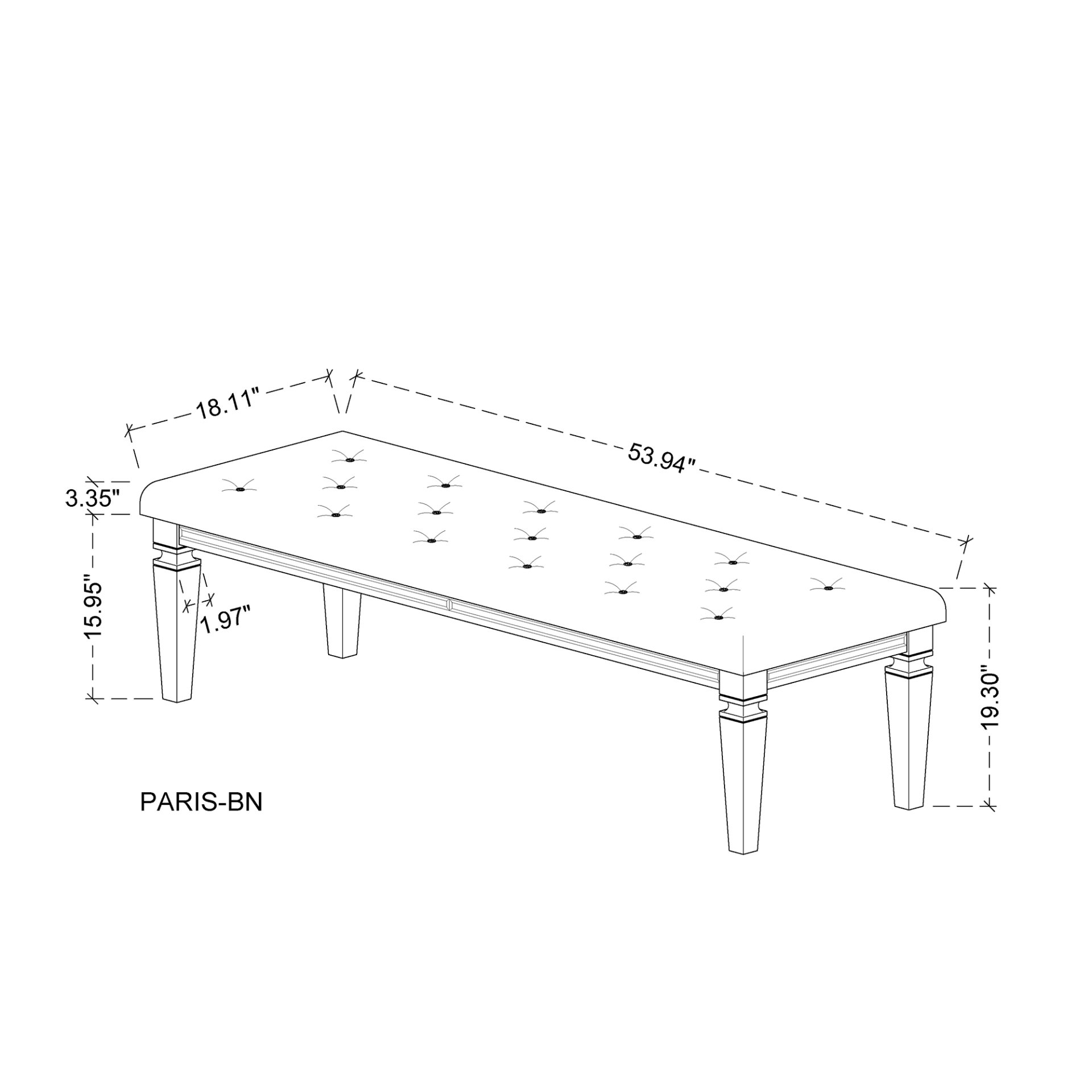 Cross - Bench - Glam Champagne - Image 3
