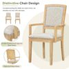 Topmax - Rustic Extendable Dining Table Set With Removable Leaf, 6 Upholstered Armless Dining Chairs And 2 Padded Arm Chairs, 9 Pieces - Natural - Image 7