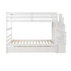 Twin Over Twin Bunk Beds With Twin Trundle And Stairway Storage Function - White - Image 11