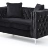 Modern Track Arm Loveseat - Black - Image 7