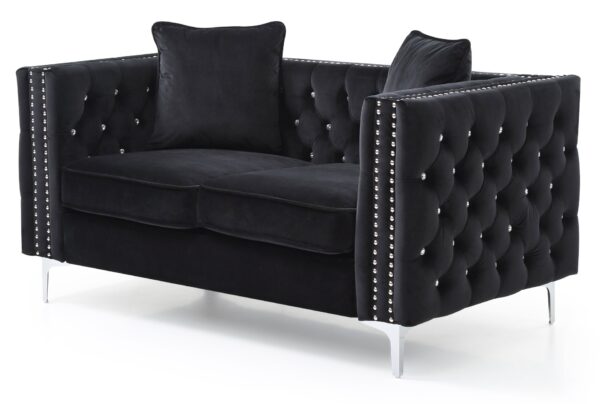 Modern Track Arm Loveseat - Black