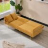 Luxury Corduroy Foldable Double Sofa Bed With Folding Armrests - Yellow - Image 7