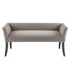 Modern Design The Bench Upholstered Solid Wood - Gray - Image 4