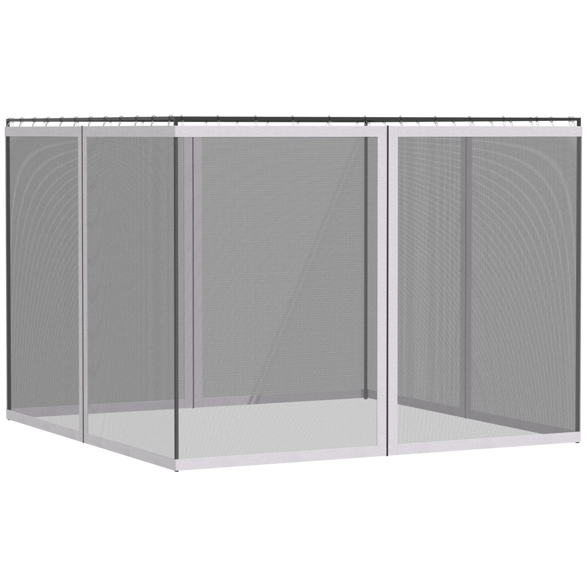 Outsunny - 10' x 13' Replacement Mesh Sidewall Netting For Patio Gazebos And Canopy Tents With Zippers (Sidewall Only) - White - Image 4