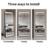 LED Mirror Full Length Mirror With Lights Wide Standing Tall Full Size Mirror For Bedroom Giant Full Body Mirror Large Floor Mirror With Lights Stand Up Dressing, Big Lighted Mirror - Black - Image 6