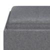 Rockwood - Cube Storage Ottoman With Tray - Slate Gray - Image 6