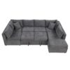 Oversized Sectional Sofa U-Shaped Sofa Couch Pull-Out Sofa Bed With Two Throw Pillows For Living Room - Gray - Image 12