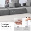 Oversized, Modular Sectional Sofa, Luxury Boucle Floor Couch Set, Convertible Sleeper Couch, Spacious Foam-Filled Sofa Bed, 3 Piece Free Combination - Gray - Image 11