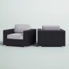 Patio Chair With Cushions (Set of 2) - Black / Gray - Image 5
