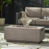 Modern Outdoor 40, 000 Btu Rectangular Concrete Propane Fire Pit - Dark Gray - Image 6