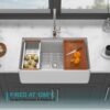 Kitchen Sink Workstation 33" Single Bowl Sink With Work Surface - White - Image 5