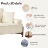 Comfortable Deep Seated Sofa With Pillows, Cloud Velvet Polyester - Beige - Image 6