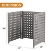 Air Conditioner Fence Screen Outside, Cedar Privacy Fence 3 Panels To Hide Ac & Trash Enclosure - Gray - Image 3