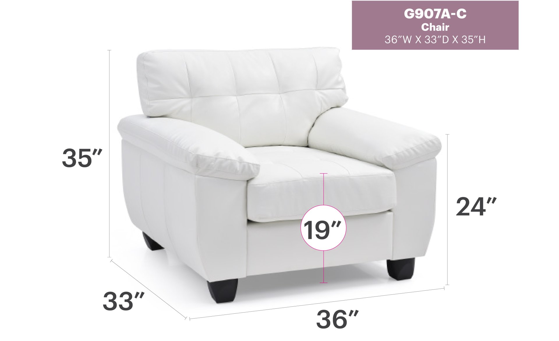 Chic Modern Accent Chair - White - Image 5