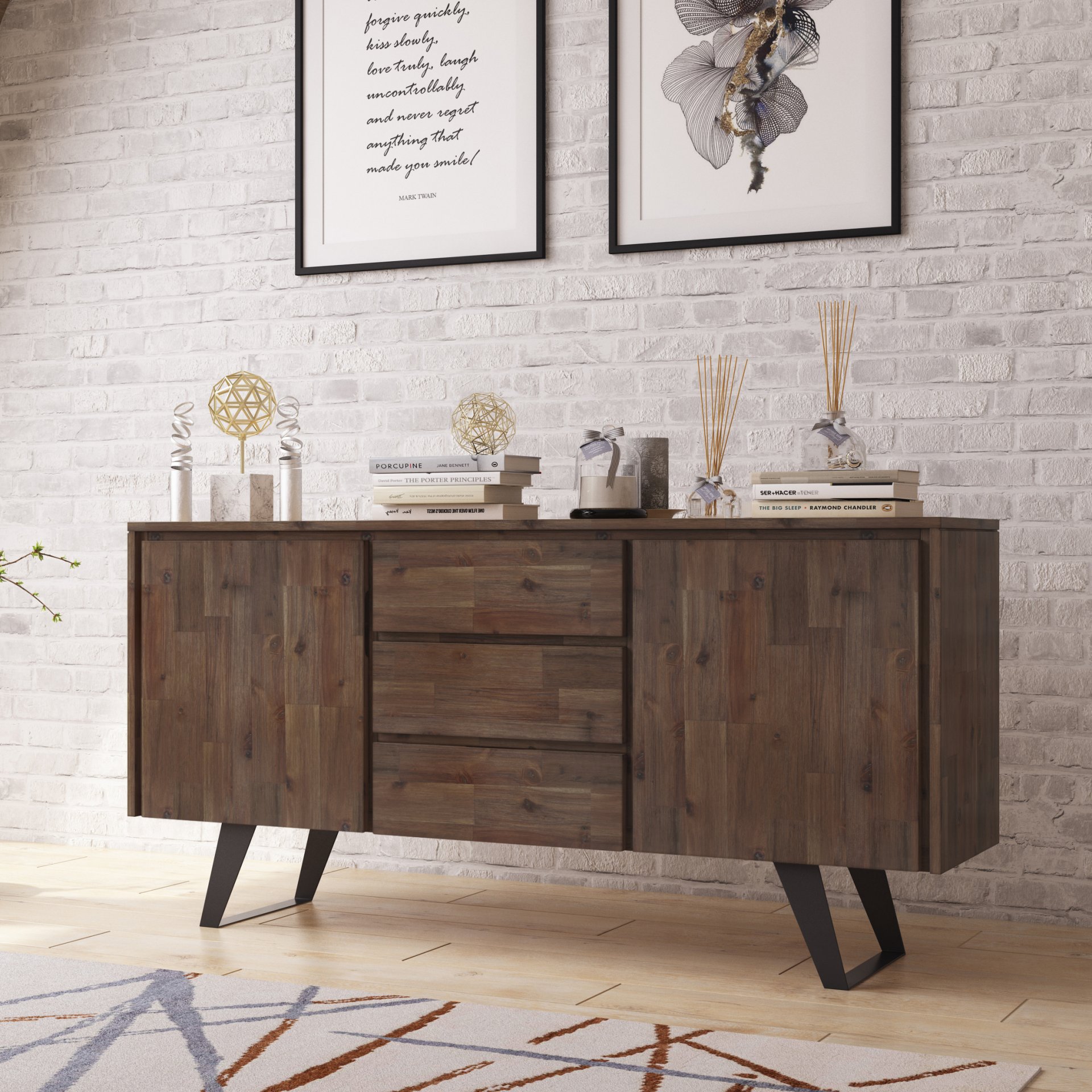 Lowry - Sideboard Buffet - Rustic Natural Aged Brown - Image 7