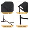Handwoven Paper Rope Foot Rest Shoes Stools Ottomans For Entryway, Living Room, Bedroom & Office - Black - Image 11