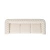 Chesterfield Style 3 Seater Sofa With Deep Button Tufting - Beige - Image 10
