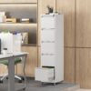 Heavy Duty 5 Drawer Metal Vertical File Cabinet With Lock And Wheels For Home Office - Brushed Nickel - Image 10