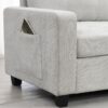 Sectional With Acrylic Table Top U Shaped Couch Set With 2 Consoles USB Charger, Storage Drawers And Pockets Movable Ottoman Tufted Sofa - Light Gray - Image 9