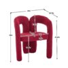 Contemporary Upholstered Accent / Dining Chair (Set of 2) Teddy Velvet Fabric With Sturdy Steel Frame - Red - Image 3