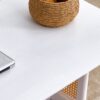 Chinese Style Solid Wood And Imitation Rattan Coffee Table, Rectangular Low Table For Small Living Rooms - White - Image 21