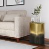 Curtis - Metal Cylinder Accent Table - Ombre Black / Gold - Image 5