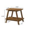 Metz - Mid-Century Modern Wood Shelf 3 Piece Coffee Table Set - Walnut - Image 7
