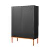 Gjg Hua - Shoe Cabinet With Ergonomic Steel Handle And Breathable Butterfly Door - Black - Image 9