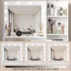 Vanity Desk With Mirror & Light, Large Drawer Three Level Storage Dresser, 3 Lighting Modes Adjustable Brightness, Bedroom Dressing Table - White - Image 6