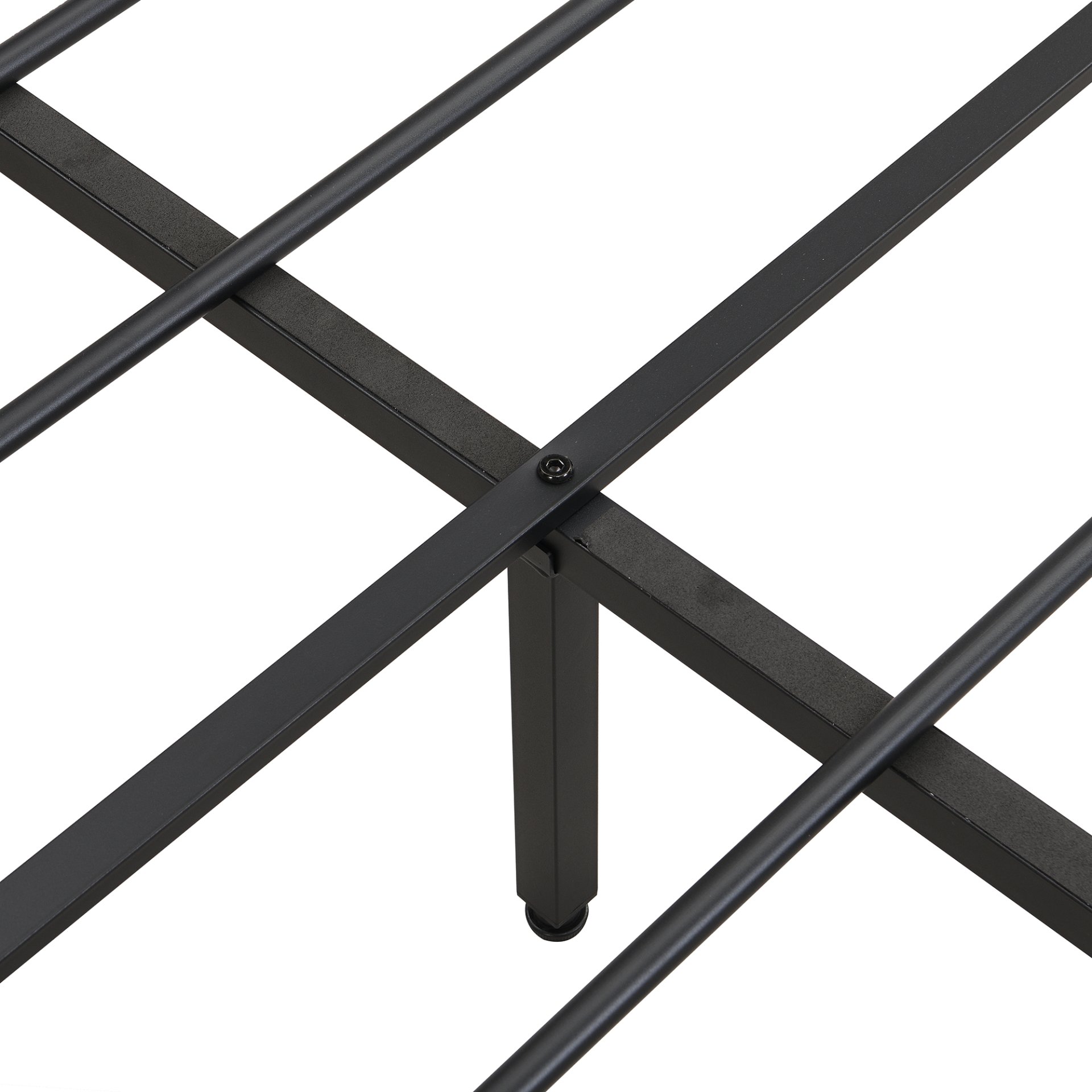 Modern Full Size Metal Platform Bed Frame With Upholstered Storage Headboard USB Ports And Footboard - Beige / Black - Image 13