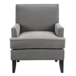 Colton - Track Arm Club Chair With Nailhead Trim - Gray