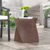 Outdoor Lightweight Concrete Side Table - Brown - Image 2